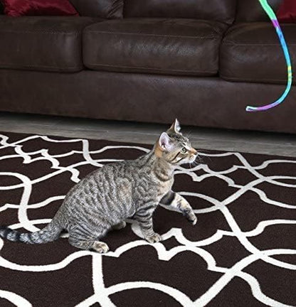 CAT DANCER-Cat Charmer Wand,Teaser-Cat & Kitten Toy! Color:Rainbow Size:Pack of 3
