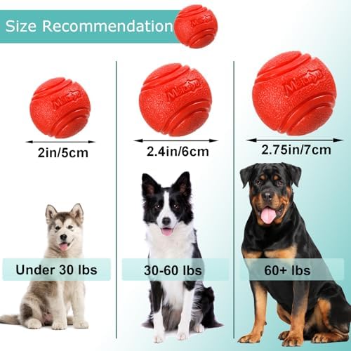 Dog Toy Balls, 4 PCS Rubber Ball Set, Chew Resistant, High Bounce, Textured Design for Teeth Cleaning, Dog Training, Small Breeds, 2in/5cm Diameter - Image 3