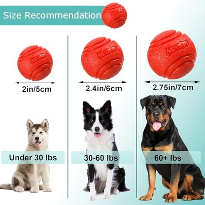 Dog Toy Balls, 4 PCS Rubber Ball Set, Chew Resistant, High Bounce, Textured Design for Teeth Cleaning, Dog Training, Small Breeds, 2in/5cm Diameter - Image 3