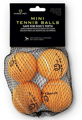 Hyper Pet MINI Tennis Balls for Dogs Safe Dog Toys & Tennis Balls for Exercise, Training, Hyper Pet K9 Kannon Dog Ball Launcher) Bright Colored Interactive Orange Pack of 4 by HyperPet