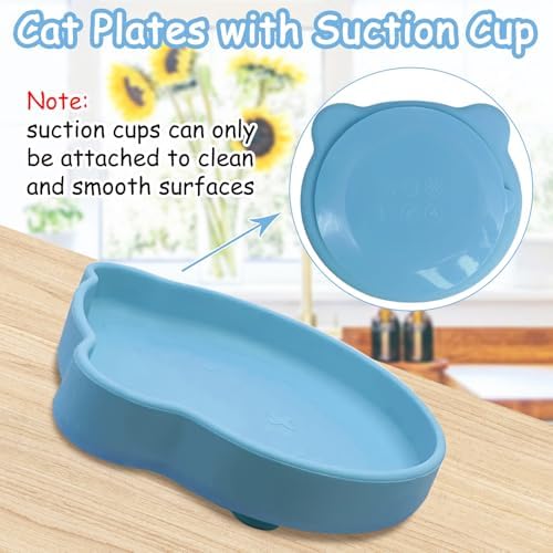 Silicone Cat Bowl with Suction Cup 7in Shallow Dog Food Dishes - Image 4