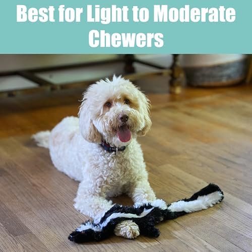 SPOT Skinneeez Skunk 23-Inch Stuffing-Free Plush Dog Toy – Realistic Design with 2 Squeakers – Durable, Soft Polyester for Medium & Large Dogs – Tug, Fetch & Shake Play – for Moderate Chewers - Image 5
