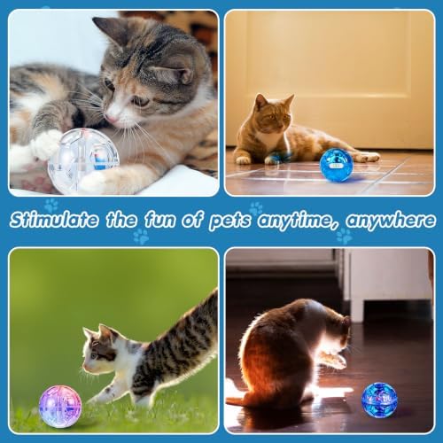 Sratte 2 Pcs Rechargeable Light up Cat Ball Ghost Hunting, Blue - Image 7