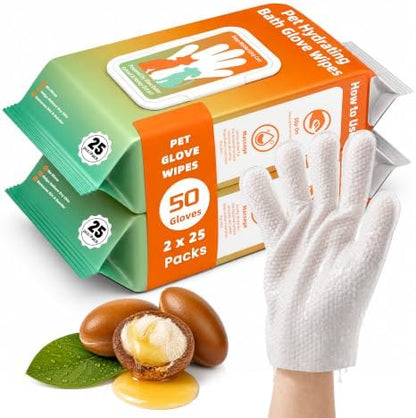 Pet Glove Wipes for Dogs, Quick Bathing & Grooming, Unscented 50ct by Unknown