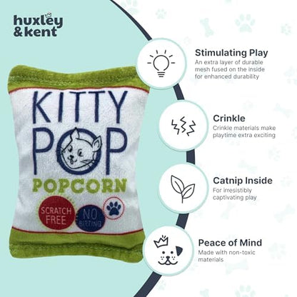 Huxley & Kent Plush Cat Toy - Interactive Catnip Toy for Cats & Kittens - Soft with Crinkle & Catnip - Fun Indoor Play - Kitty Pop - Image 4