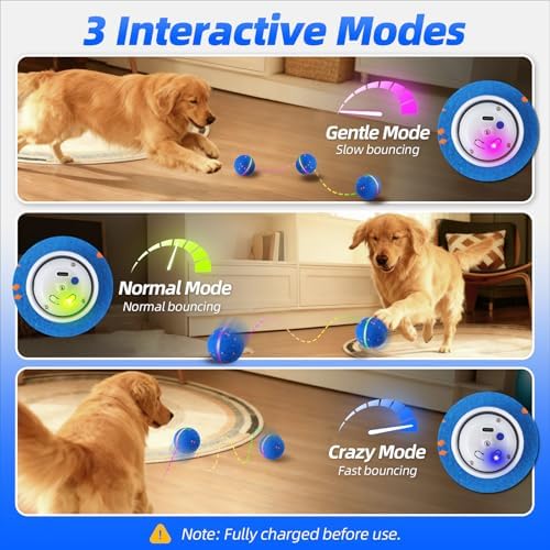 Diman Interactive Dog Toys, Moving Balls for Dogs, 3 Bounce Modes, 3.2 Inch - Image 3