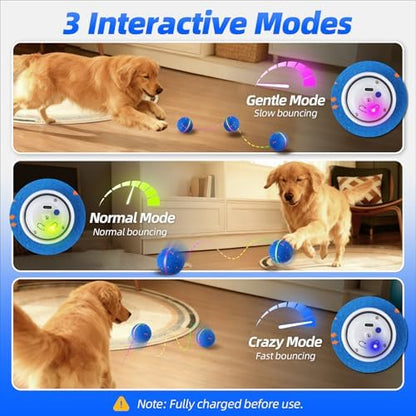 Diman Interactive Dog Toys, Moving Balls for Dogs, 3 Bounce Modes, 3.2 Inch - Image 3