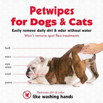 Petkin Pet Wipes for Dogs and Cats, 100 Large Wipes - Removes Dirt & Odor Like Washing Hands - Cleans Ears, Face, Butt, Eye Area - Convenient, Ideal for Home or Travel - 1 Pack of 100 Wipes - Image 3