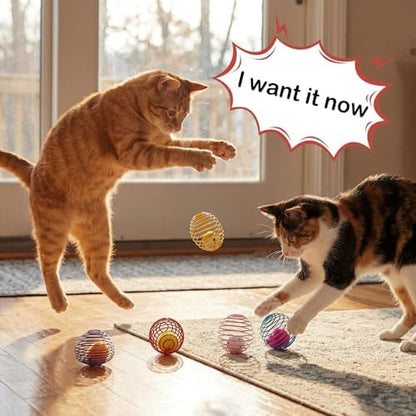 Jecery 5 Pcs Cat Toys Spring,Mouse and Bell,Multicolor - Image 5