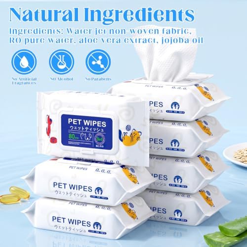 Irenare 13 Pack / 1040 Count Pet Wipes for Paws Butt, 5 x 7 in for Travel - Image 3