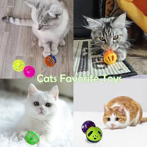Cat Jingle Balls Toys 20Pcs 10 Styles 1.5" Plastic with Bells - Indoor Kitten Rattle Toy, Gift Box for Safe Play, Training & Interactive Fun - Image 6