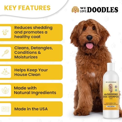 Deshedding Dog Shampoo & Conditioner, Anti Shed Puppy Wash, USA Made, 16OZ - Image 2