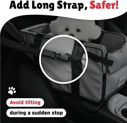 Center Console Car Seat for Small Dogs and Cats up to 11 lbs - Armrest Pet Booster, Waterproof Bed for Car, Essential Travel Carrier - Image 6