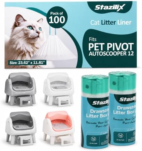 100 Count Cat Litter Bags Compatible with Petpivot Autoscooper 11/12 by Unknown