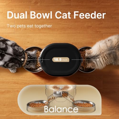 Automatic Cat Feeder for 2 Cats, Dual Cat Feeder with 5G WiFi APP - Image 2
