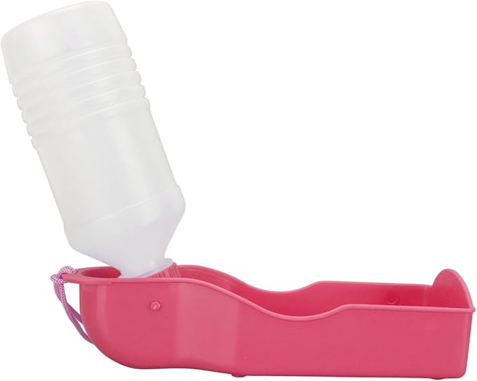 DAUZ PET Water Bottle, Dog Water Feeding Bottle PET Easy to Use Automatic Portable for Cats Walking (Roseate)