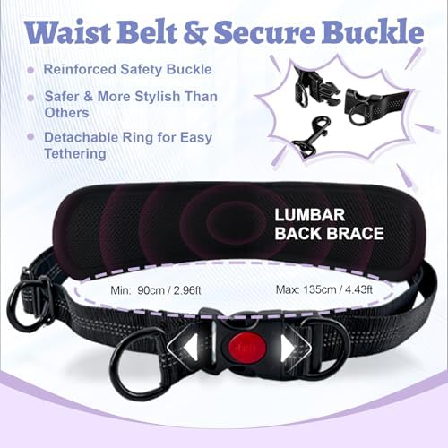 Hands Free Double Dog Leash for Two Dogs- No Tangle No Pull Dual Leash with Padded Adjustable Waist Belt & Reflective Stitching - Ideal for Running, Jogging, Hiking with Medium & Large Breeds - Image 3