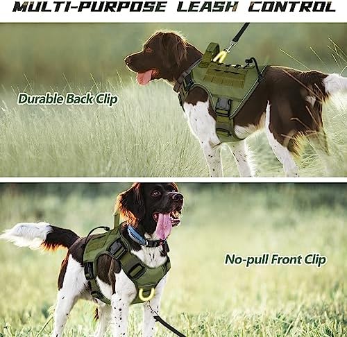 WINGOIN Green Tactical Dog Harness for Extra Large Dogs,No Pull Dog Harness - Image 3