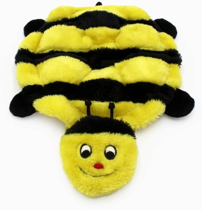 ZippyPaws Squeakie Crawler Plush Dog Toy, Chew Toy with 7 Squeakers and Stuffing, Bertie The Bee