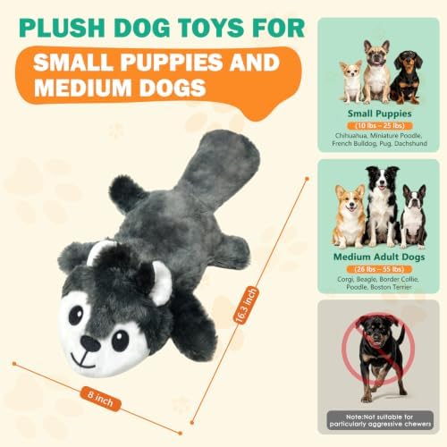 Fuufome Interactive Squeaky No Stuffing Crinkle Chew Toy for Dogs - Image 2
