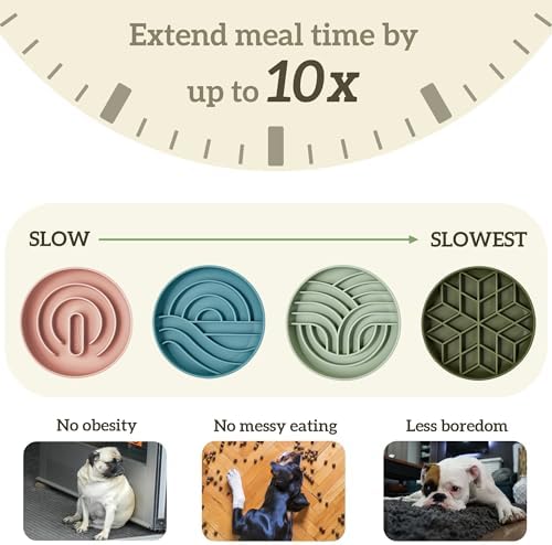 OHMO Slow Feeder Dog Bowl, 5.9" Lick Mat for Dogs, Tree of Life, Camo Green - Image 4