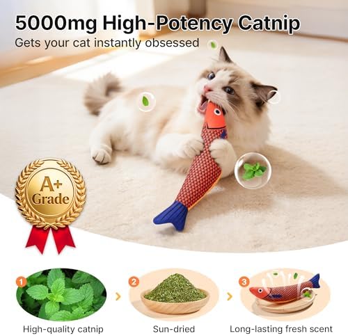 Potaroma Cat Toys Saury Fish, 3 Pack, Catnip Crinkle Sound, Soft and Durable, Interactive Kitten Kicker for Indoor Kitty Exercise 9.4 Inches for All Breeds - Image 2