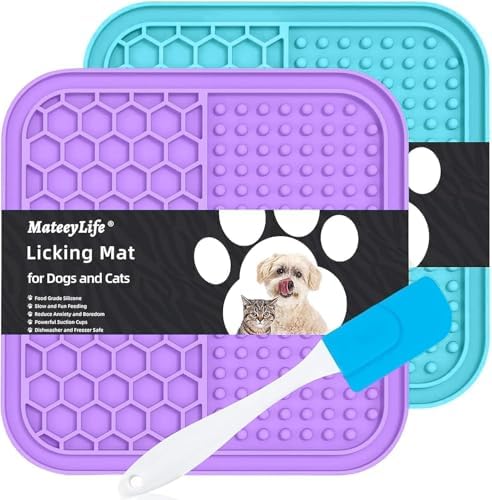 MateeyLife Lick Mat for Dogs & Cats, Slow Feeder Licking Pads for Boredom by MateeyLife