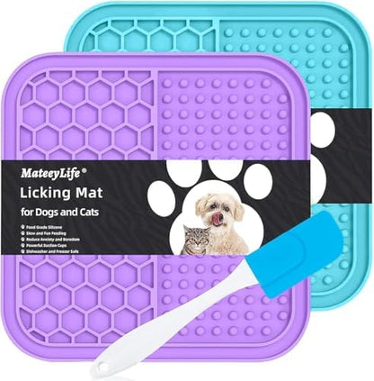 MateeyLife Lick Mat for Dogs & Cats, Slow Feeder Licking Pads for Boredom by MateeyLife