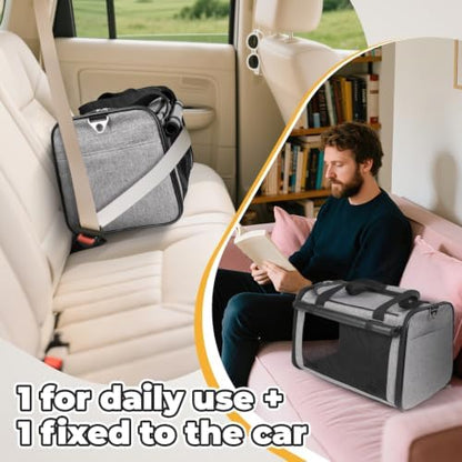 YUDODO 2 Packs 25 lbs Soft Sided Pet Carrier for Large Cat & Small Dog - Image 5
