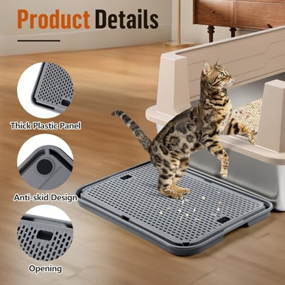 Cat Litter Box Step, Large Cat Litter Ramp with Filter Function, Dark Grey - Image 4