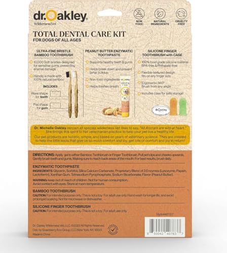 Dr. Oakley Dental Toothbrush Kit for Dogs & Cats -Finger Brush for Small Pets and Soft brushes for Large or Older Natural and Safe Peanut Butter Flavor - - Image 6