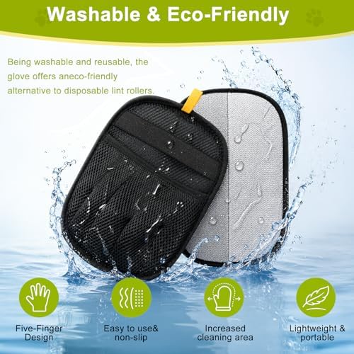 2-Piece Pet Hair Removal Glove, Deshedding Grooming Mitt, Soft Hair Remover Brush for Cats and Dogs with Long Short Fur - Image 6