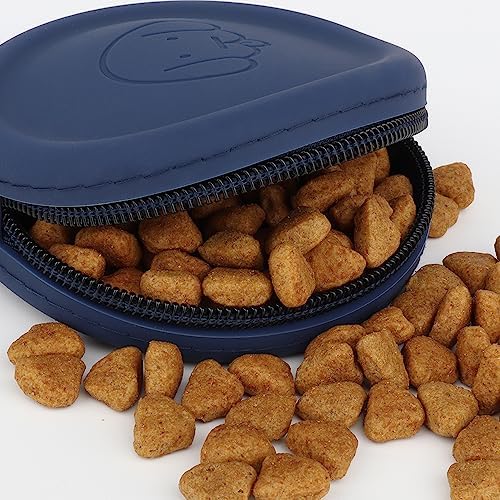 WALLFID Silicone Dog Treat Pouch Small Bag,with Pet Training Clicker,Walking Bag for Dog and Cat, Pocket Size, Easy to Clean, Odorless, Zipper Design,Moisture-Proof,Travel Walking Bag.(Navy Blue) - Image 2