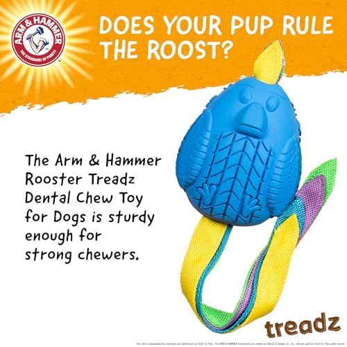 Arm & Hammer Super Treadz Baking Soda Dental Dog Chew Toy, Large, Rooster - Image 2