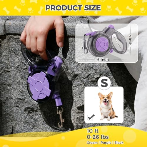 10 ft Retractable Dog Leash, Transparent Design, Up to 26 lbs - Image 6