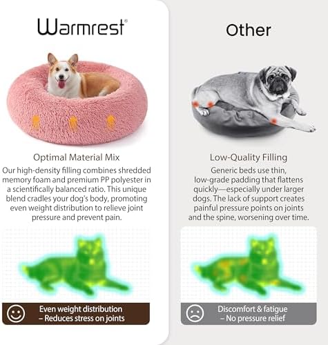 Donut Dog Bed Medium Size Dog, Round Cat Beds for Small Dogs - Image 3