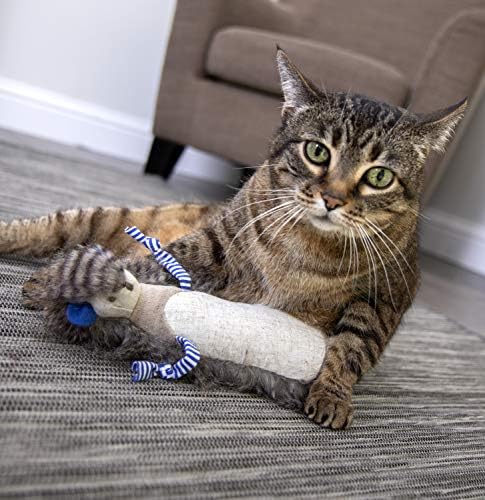 Petlinks HappyNip Kicker Meercat Plush Cat Toy, Contains Silvervine & Catnip - Blue/Tan, One Size - Image 6