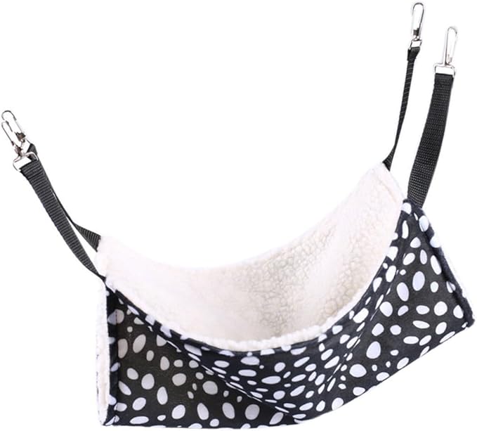 COHEALI Double-Sided Hanging Cat Hammock Breathable Pet Bed 27x27cm Compact Black and White Dots Suitable for Indoor Cats Winter Warm Den