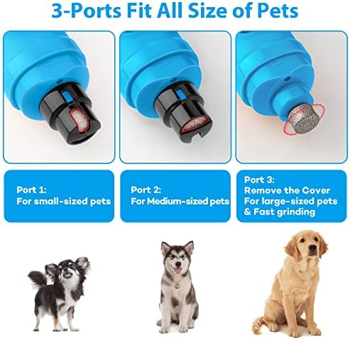 Casfuy Dog Nail Grinder with 2 LED Light - New Version 2-Speed Powerful Electric Pet Nail Trimmer Professional Quiet Painless Paws Grooming & Smoothing for Small Medium Large Dogs(Bright Blue) - Image 6
