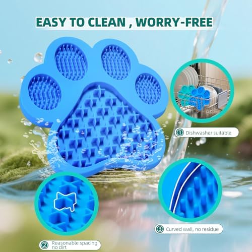 Lick Pad for Dogs Non-Slip Strong Suction Cup Fixed Soothing Toys Pet Grooming Bath Soothing Toys Anti-Anxiety Distraction Reusable Reusable Treats Can be Applied Pet Stress Relief Toys Easy to Clean - Image 6