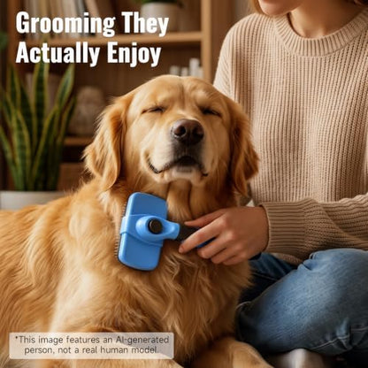 Self-Cleaning Dog Brush for Shedding, Slicker Brush & Grooming Tool - Image 5