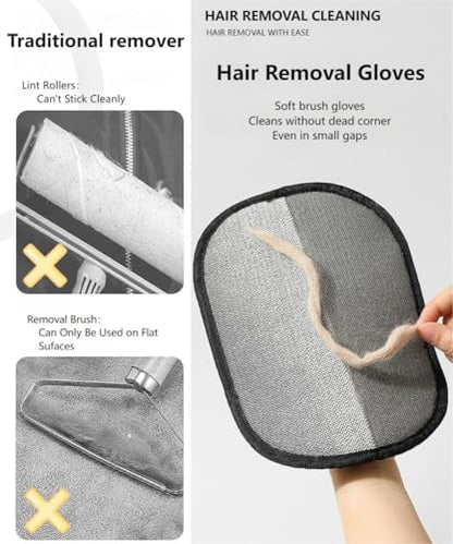 MEDB Pet Hair Remover, Electrostatic Pet Hair Removal Glove, Reusable Cat & Dog Hair Remover for Couch, Furniture, Carpet, Curtain, Upgraded Animal Fur Removal Tools, Cat Grooming Gloves-1 PCS - Image 3