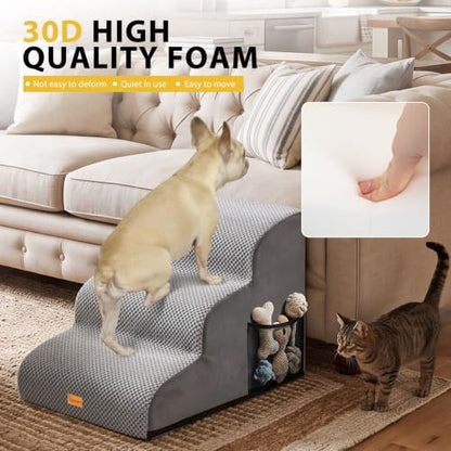 Dog Stairs for Small Dogs, 3-Step Non-Slip Foam Pet Steps for Couch Bed - Image 6