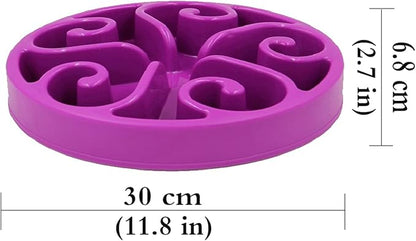 Dog Bowl Slow Pet Feeders Non Skid Bowl Dog Water Bowl Dry Food Bowl Slow Feeder Fun Bowl Slow Eating Bowl for Small Dog Large Dog Medium (Purple, L)