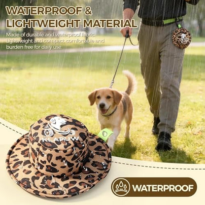 Hat Shaped Dog Poop Bag Holder, Waterproof Clip On Waste Bag Dispenser, Portable Leash Attachment Dog Walking Gear for Small Large Dogs, Leopard Print - Image 5