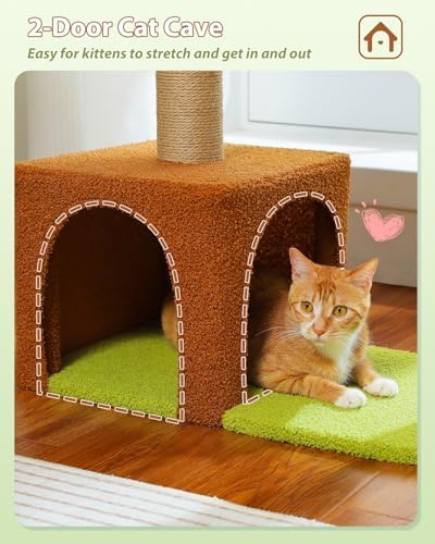 MUTTROS 35" Flower Cat Tree for Kittens with Hammock & Sisal Posts, Brown - Image 5