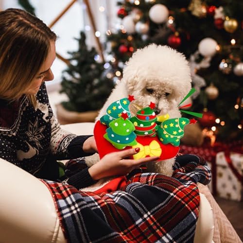 Christmas Hide and Seek Dog Toys, Squeaky Interactive Puzzle Dog Toys for Boredom and Stimulation, Dog Enrichment Toys for Small and Medium Dogs (Christmas Trees, Pack of 6) - Image 4