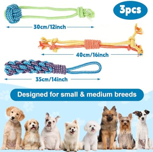 3Pcs Dog Rope Toys for Puppy, Dog Chew Toy for Medium&Small Dog - Image 2