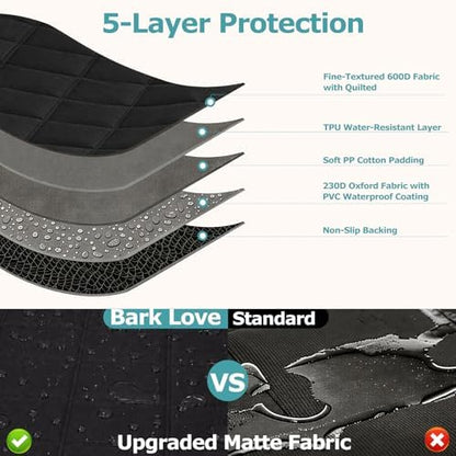 Bark Lover Dog Car Seat Covers for Back Seat, Waterproof Car Seat Protector for Dogs Hammock for Cars Trucks SUV, Full Coverage Protection for Your Vehicle Interior, Black Regular - Image 6