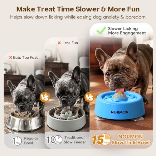 NORMON Dog Lick Bowl Slow Feeder with Rolling Ball & Suction Base - Image 2